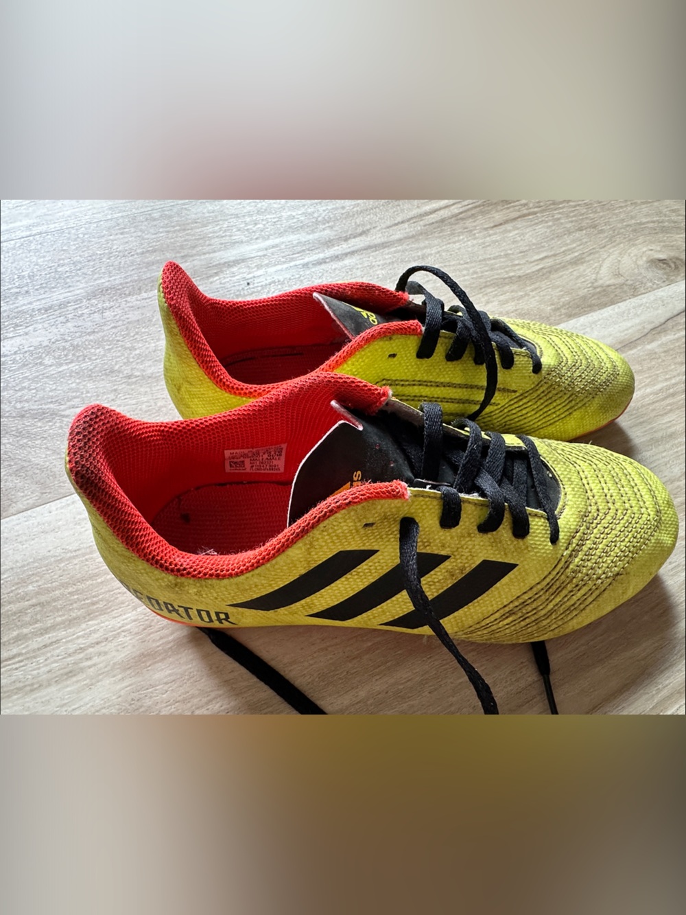 adidas Kids Yellow and Red Soccer Sneakers size 3